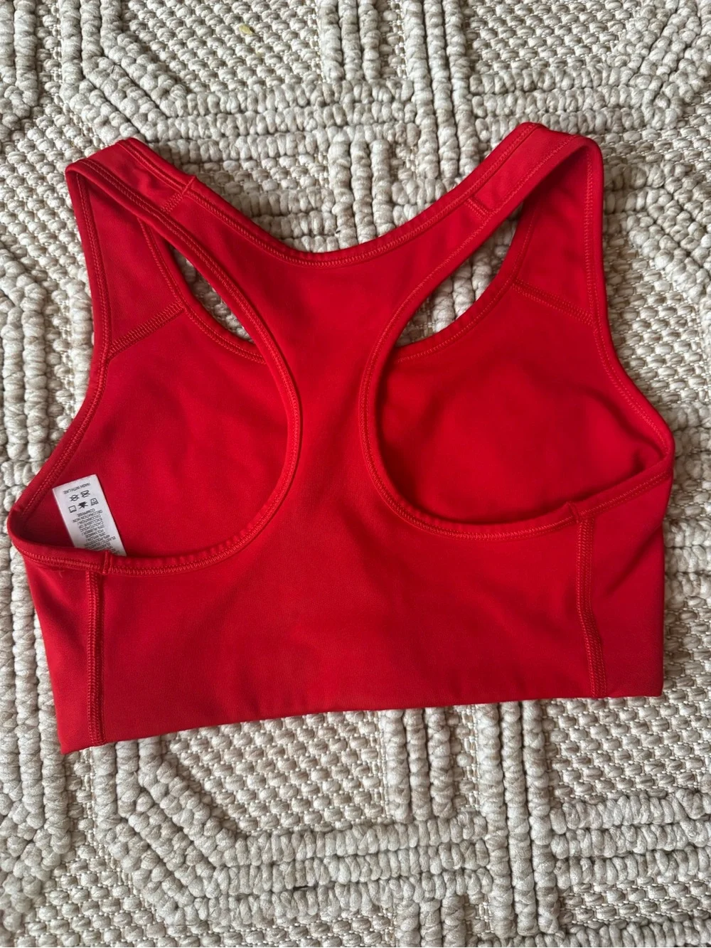 Nike Red Racerback Sports Bra with White Swoosh
